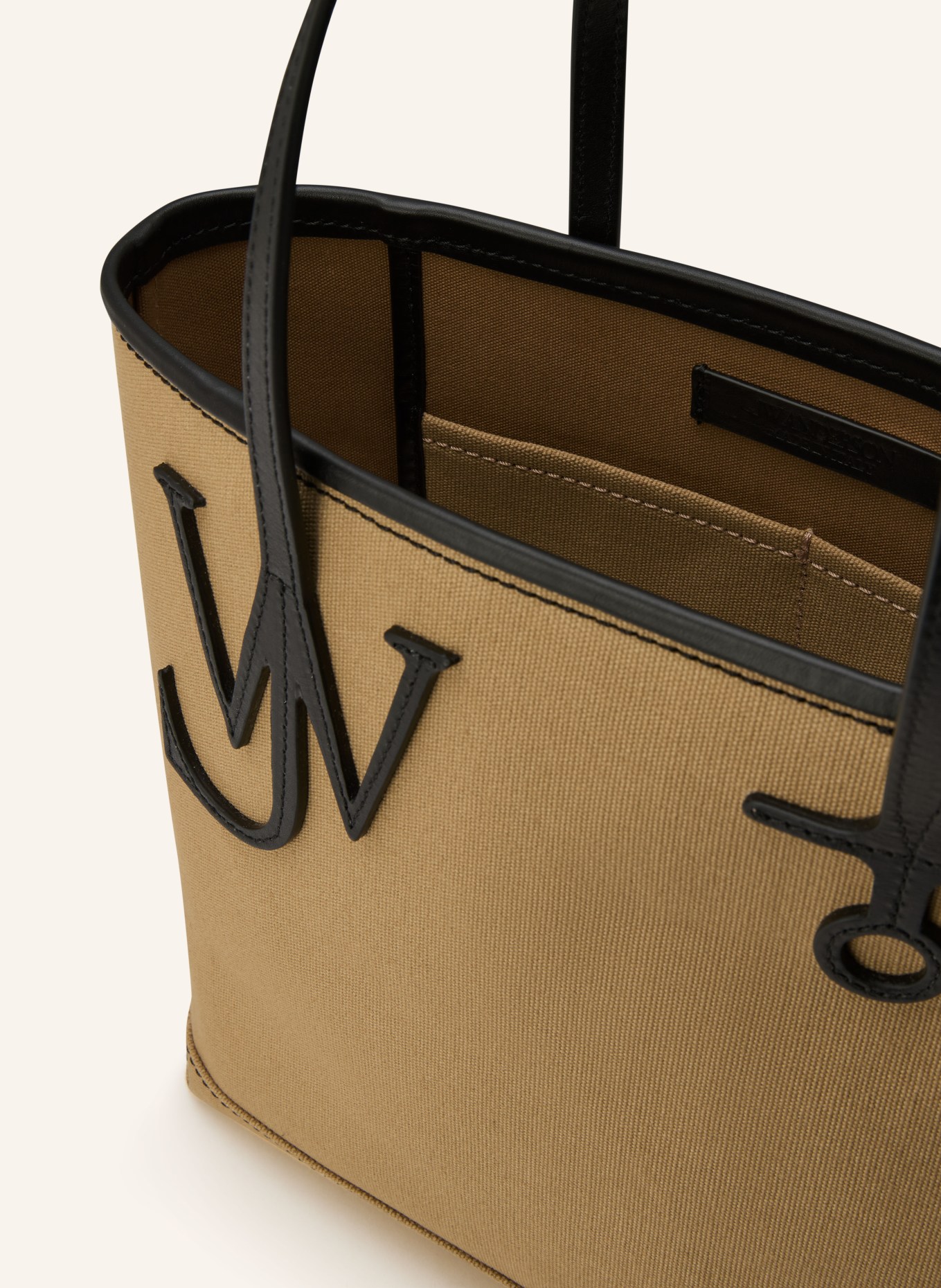JW ANDERSON Shopper ANCHOR SMALL: BEIGE / SCHWARZ