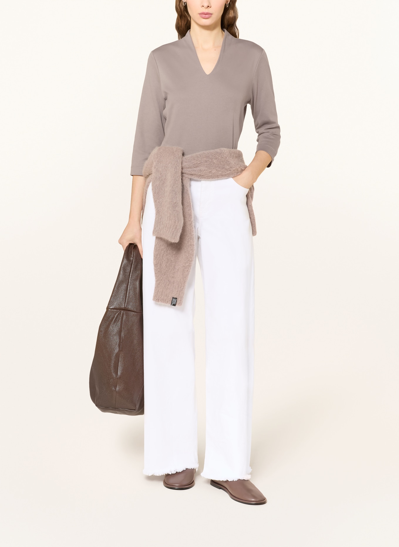 efixelle Tričko s 3/4 rukávem: ČERNOŠEDÁ