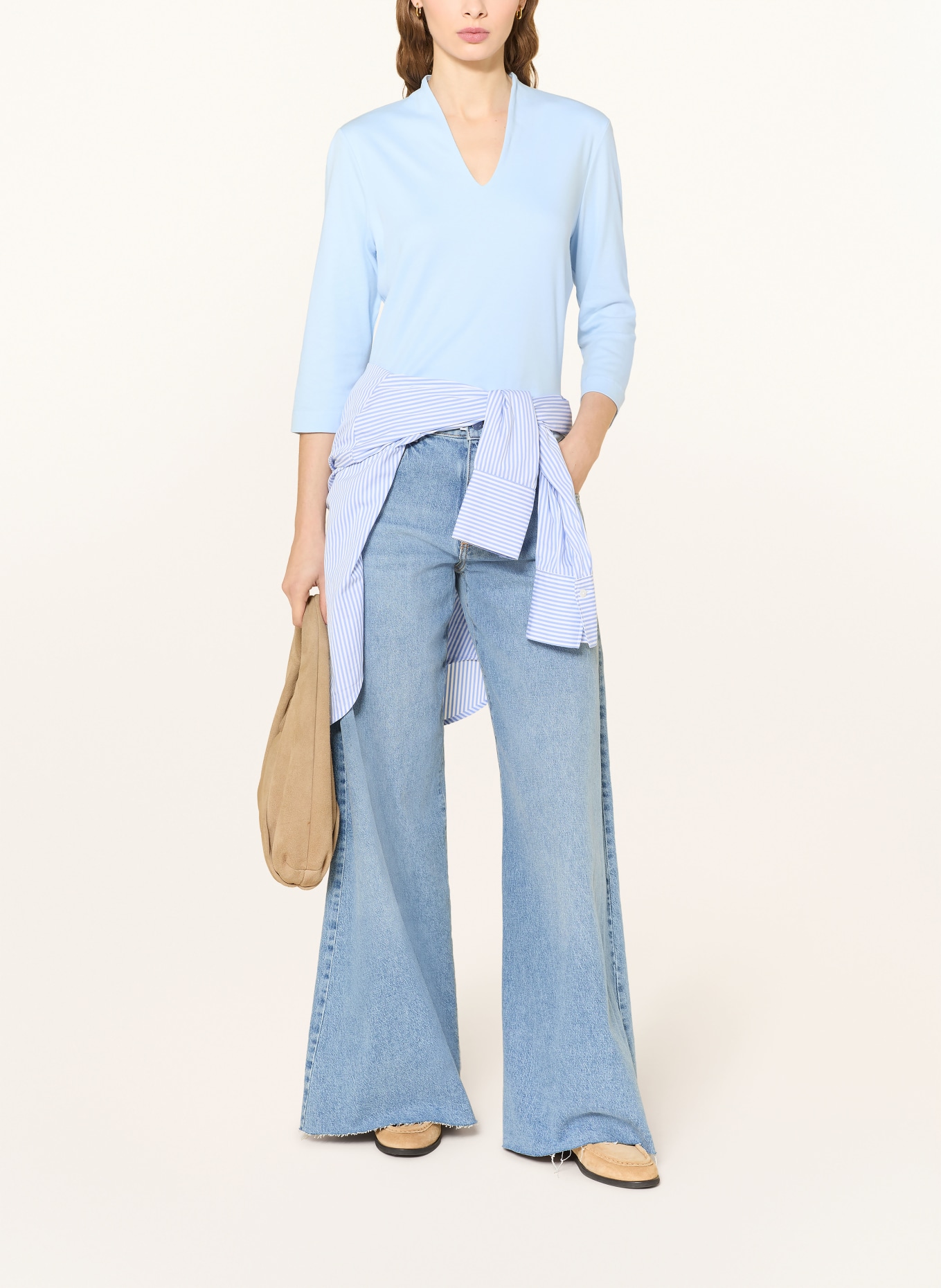 efixelle Shirt mit 3/4-Arm: HELLBLAU