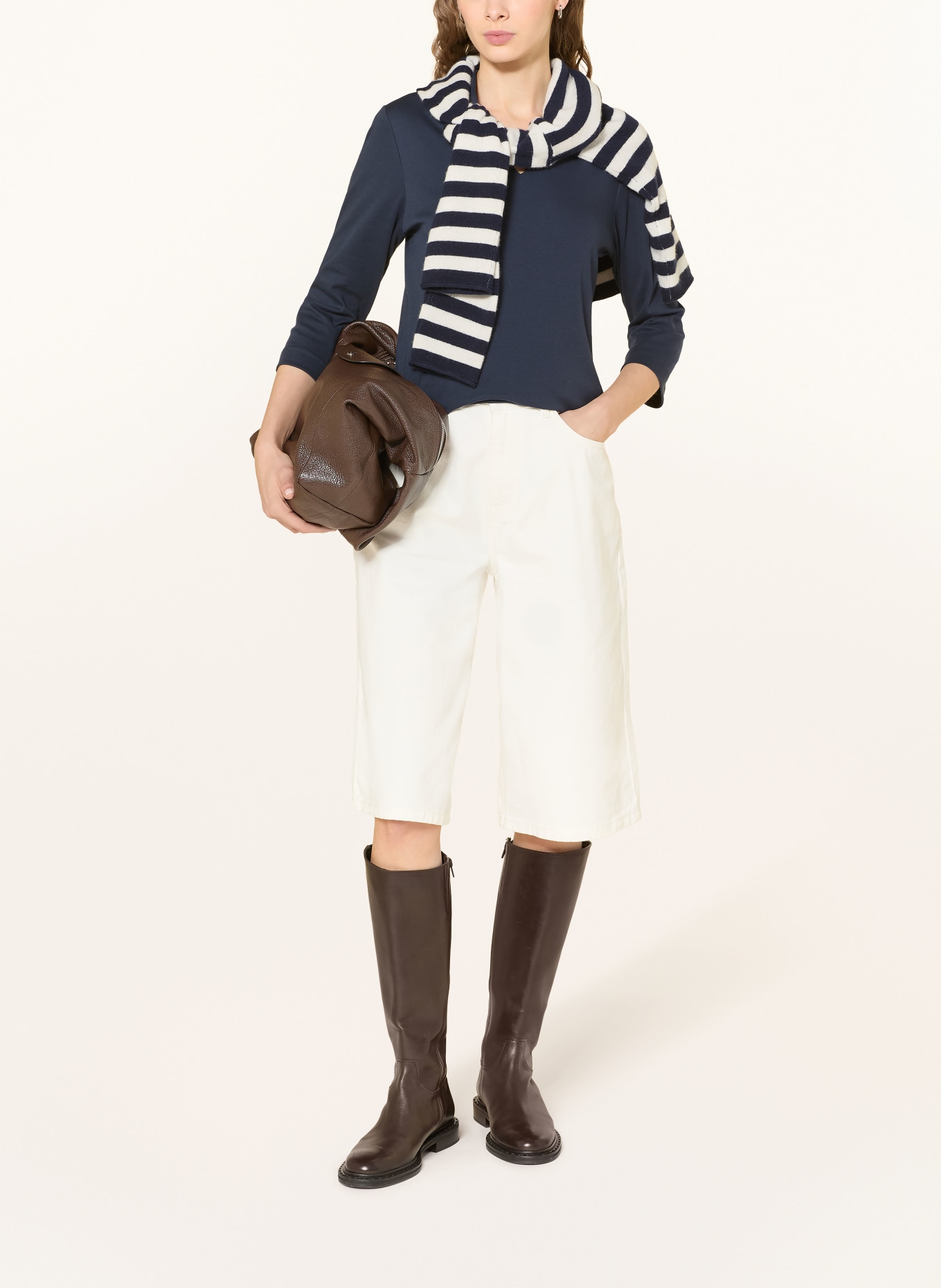 efixelle Tričko s 3/4 rukávem: TMAVĚ MODRÁ