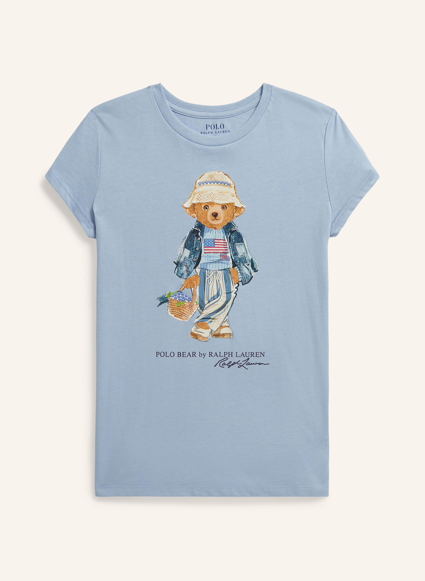 POLO RALPH LAUREN T-Shirt: HELLBLAU / HELLBRAUN