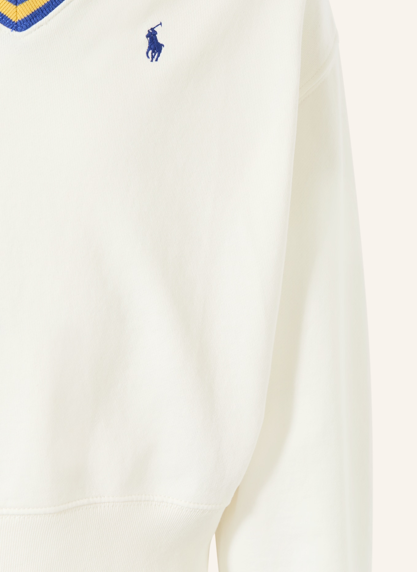 POLO RALPH LAUREN Sweatshirt: WEISS / DUNKELGELB / DUNKELBLAU