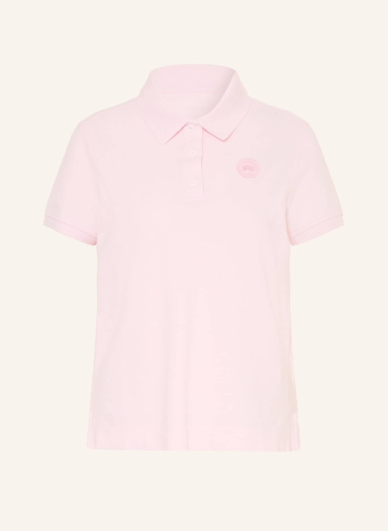 CANADA GOOSE Koszulka polo z pikowanym wzorem ALMIRA: JASNORÓŻOWY