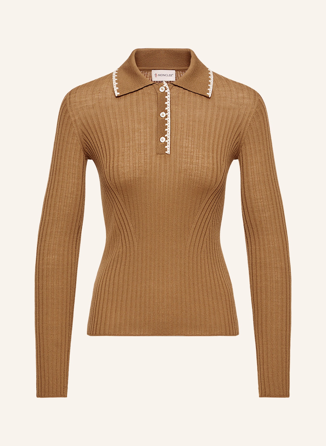 MONCLER Strick-Poloshirt: BRAUN