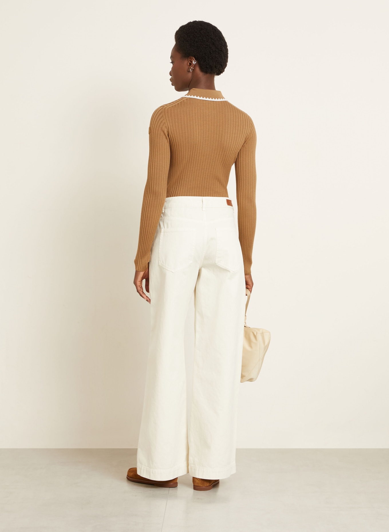 MONCLER Strick-Poloshirt: BRAUN