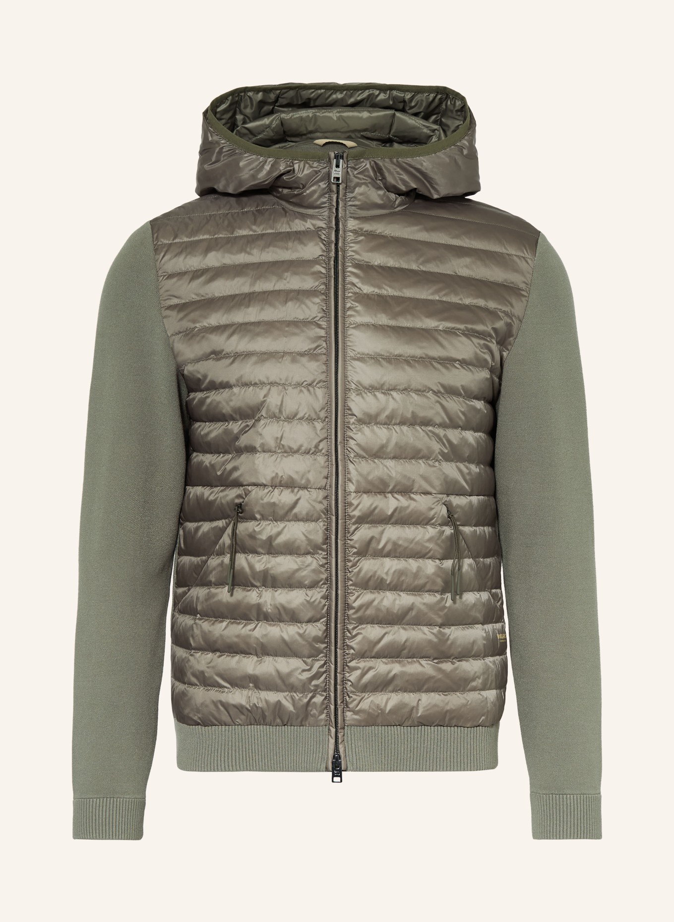 WOOLRICH Daunenjacke ALLEN  im Materialmix: KHAKI