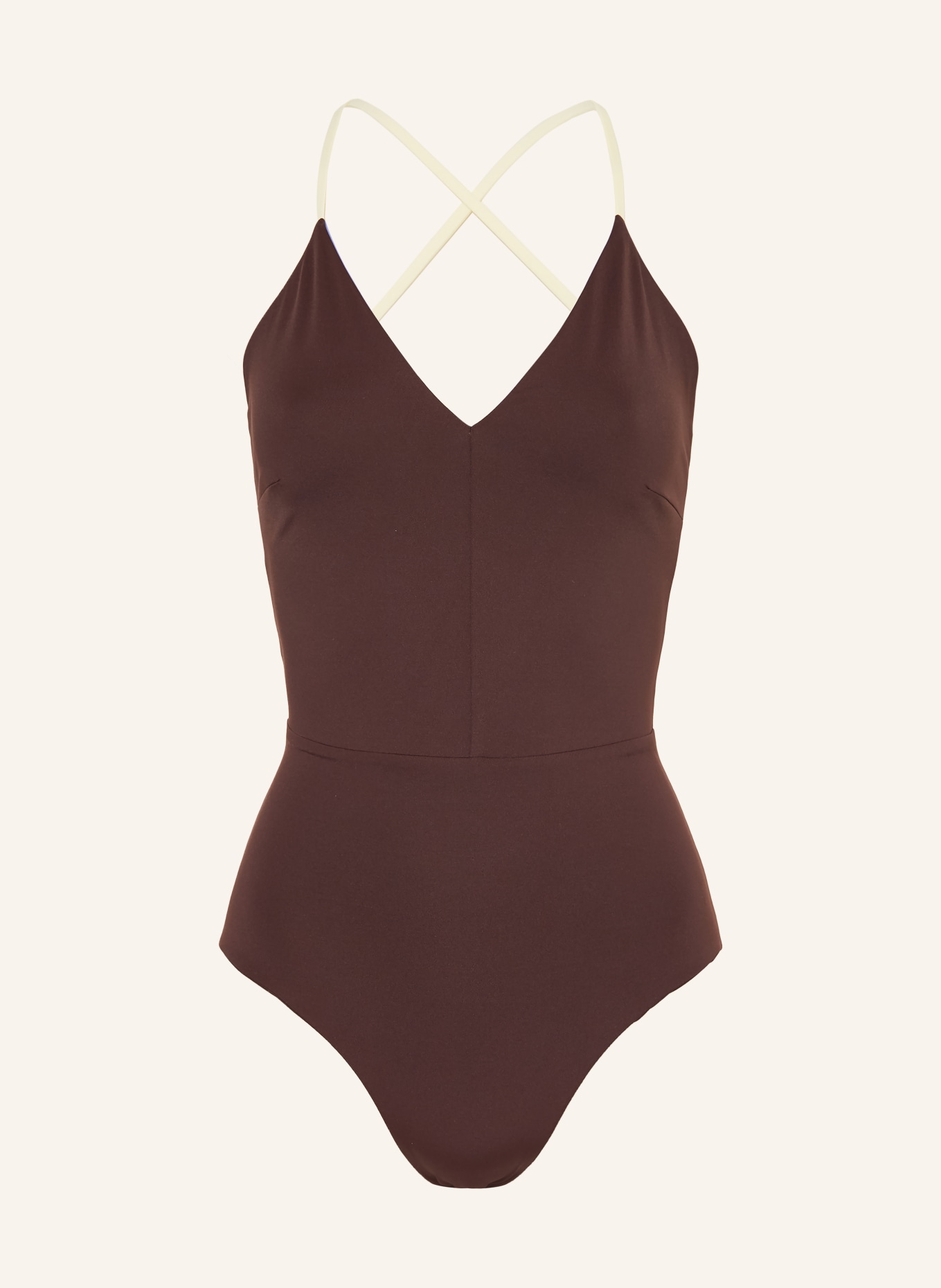 MYMARINI SUMMERSUIT reversible swimsuit with UV protection: DARK BROWN / CREAM / LIGHT PURPLE