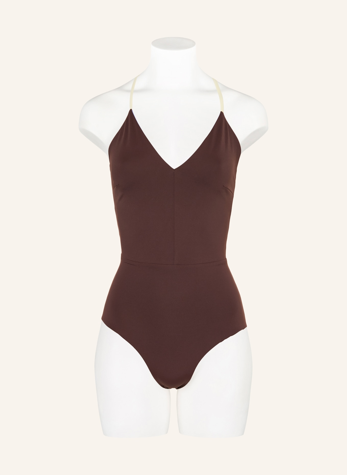 MYMARINI SUMMERSUIT reversible swimsuit with UV protection: DARK BROWN / CREAM / LIGHT PURPLE