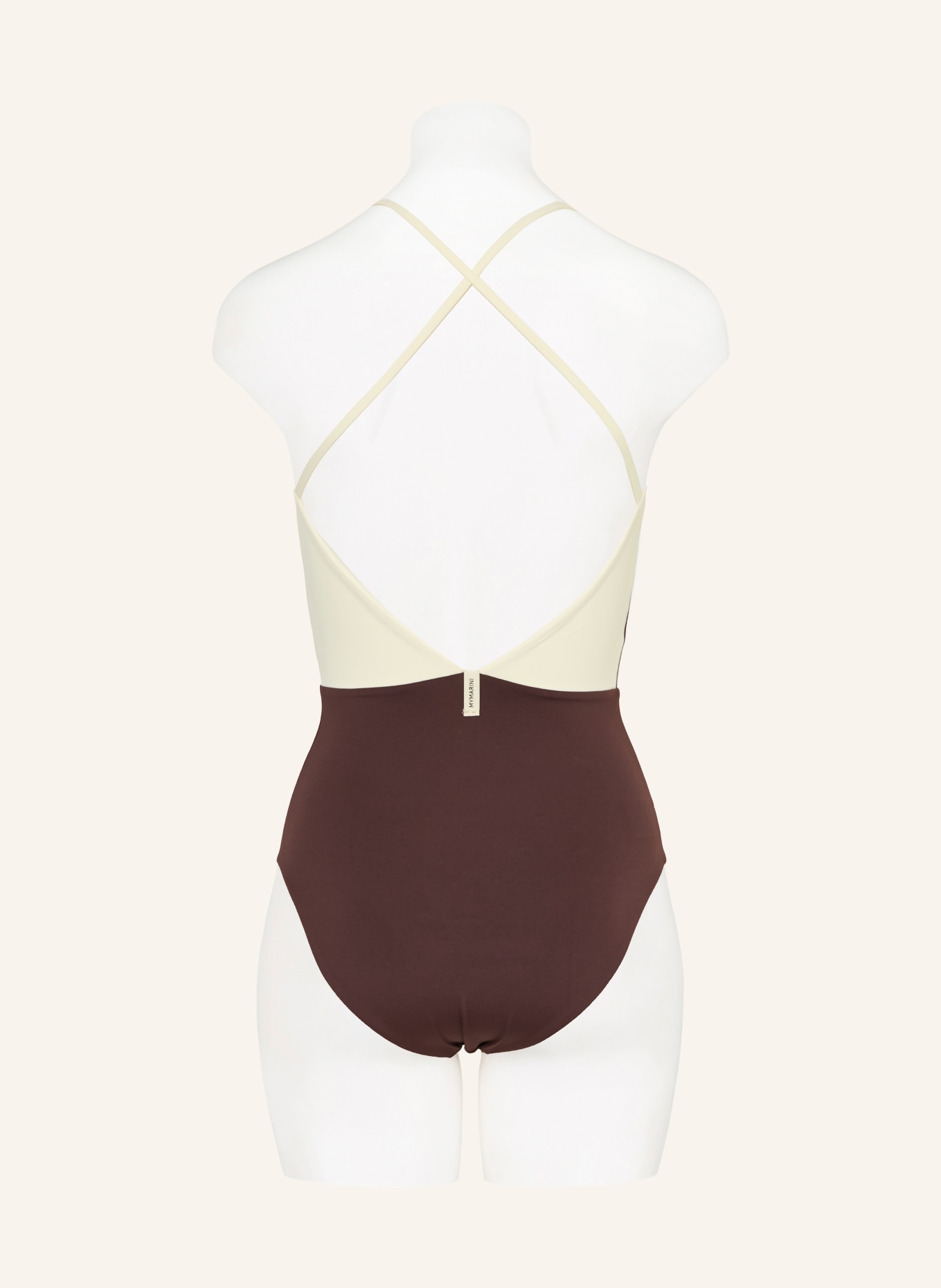 MYMARINI SUMMERSUIT reversible swimsuit with UV protection: DARK BROWN / CREAM / LIGHT PURPLE