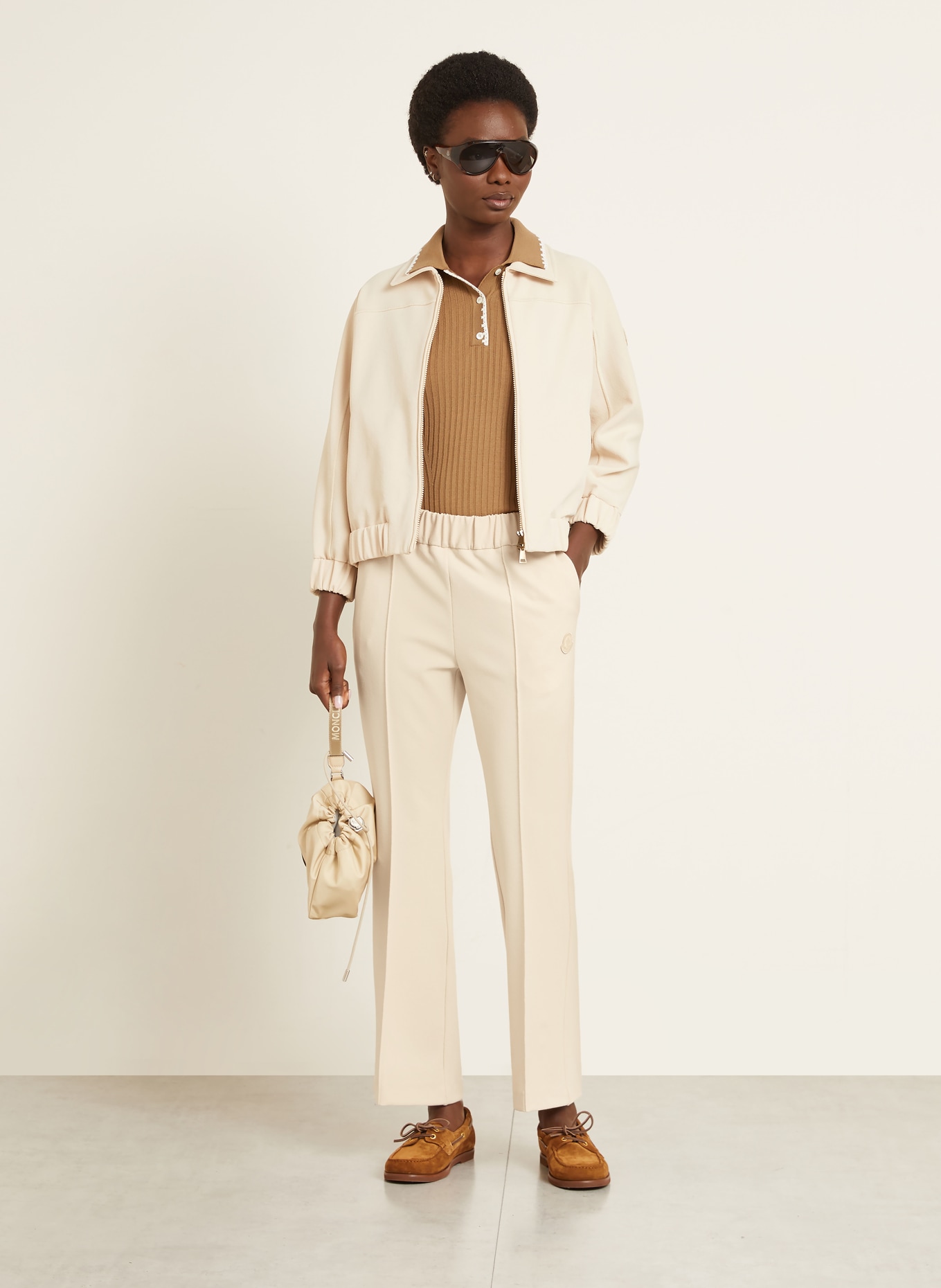 MONCLER spodnie: BEŻOWY