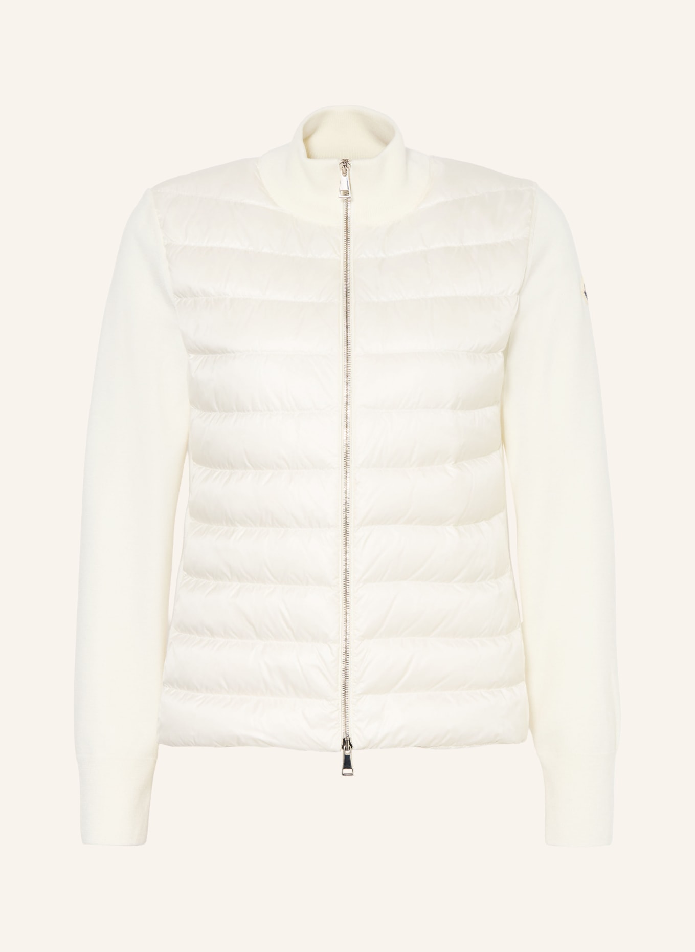 MONCLER Daunenjacke im Materialmix: ECRU
