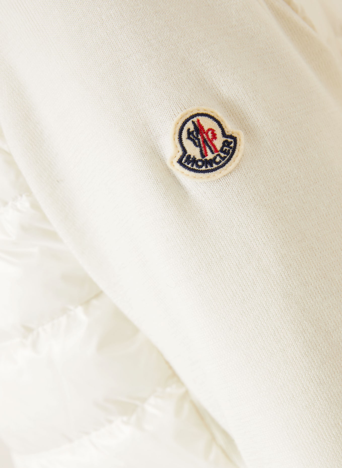 MONCLER Daunenjacke im Materialmix: ECRU