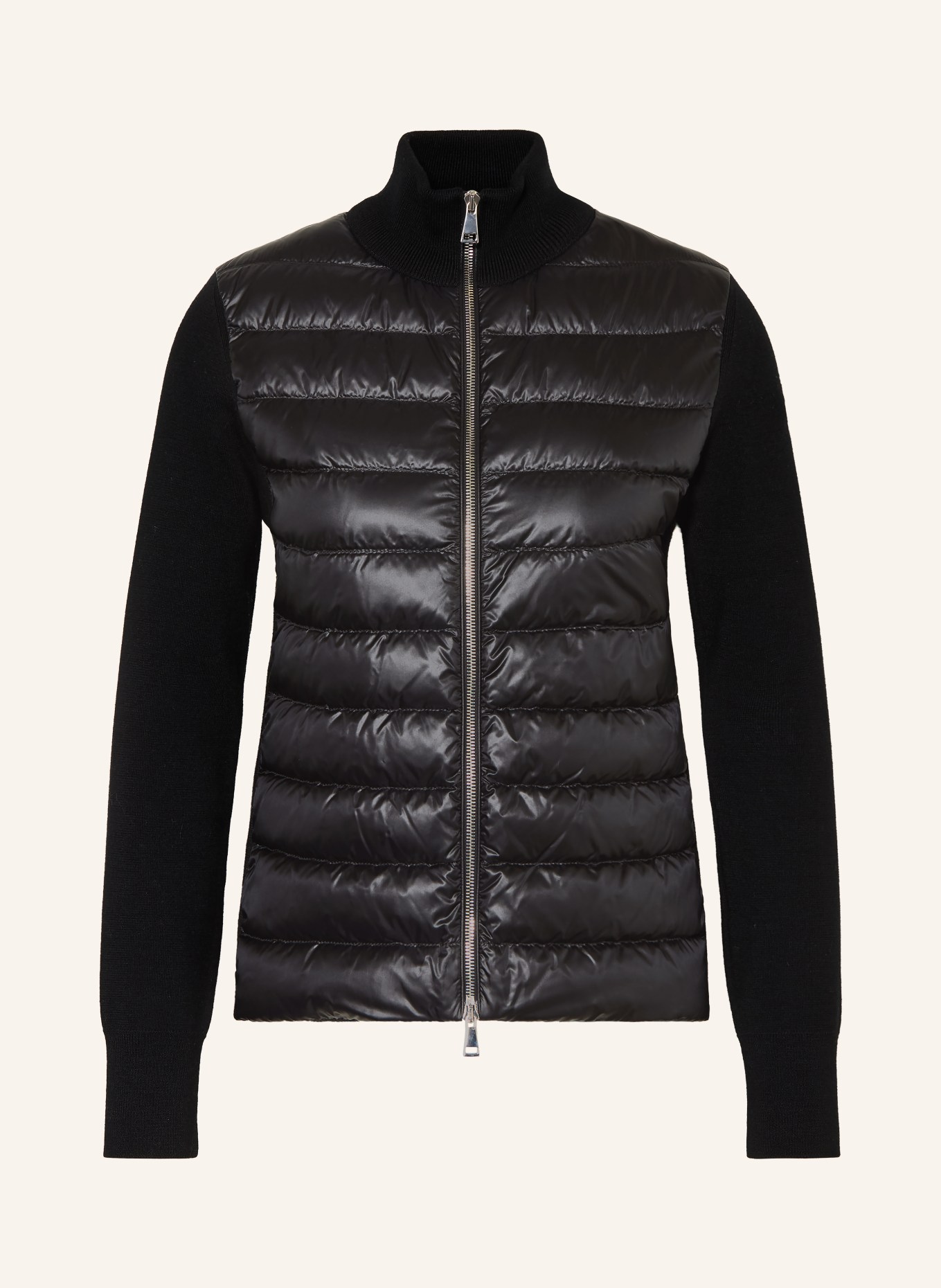 MONCLER Daunenjacke im Materialmix: SCHWARZ