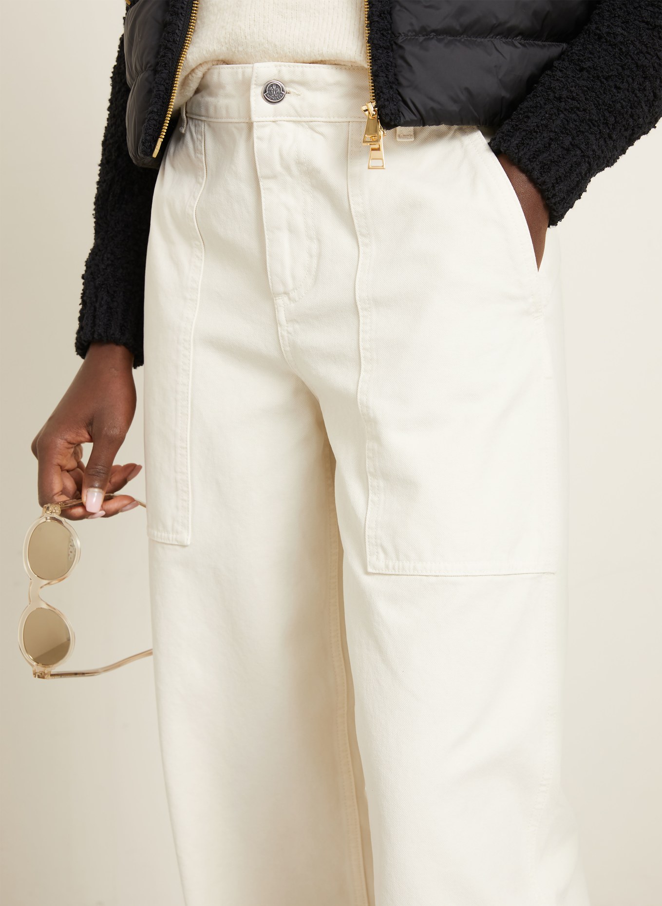 MONCLER Wide Leg Jeans: 20F