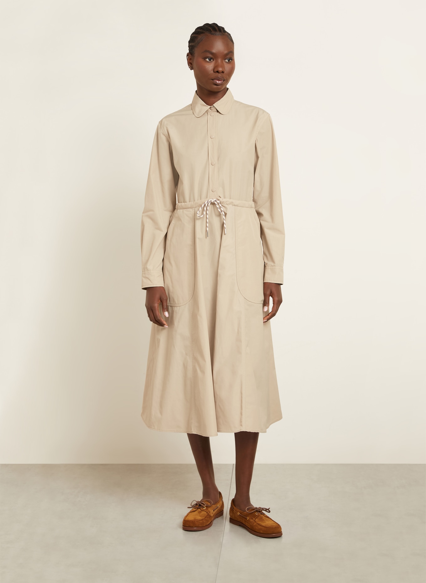 MONCLER Hemdblusenkleid: BEIGE