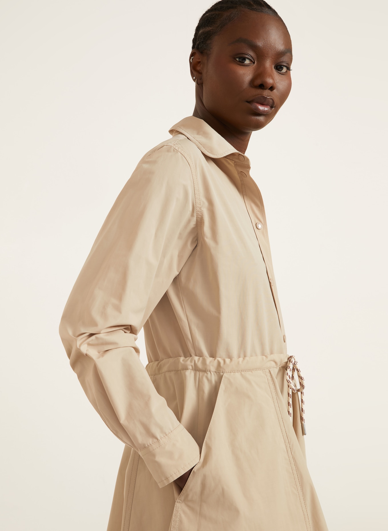 MONCLER Hemdblusenkleid: BEIGE