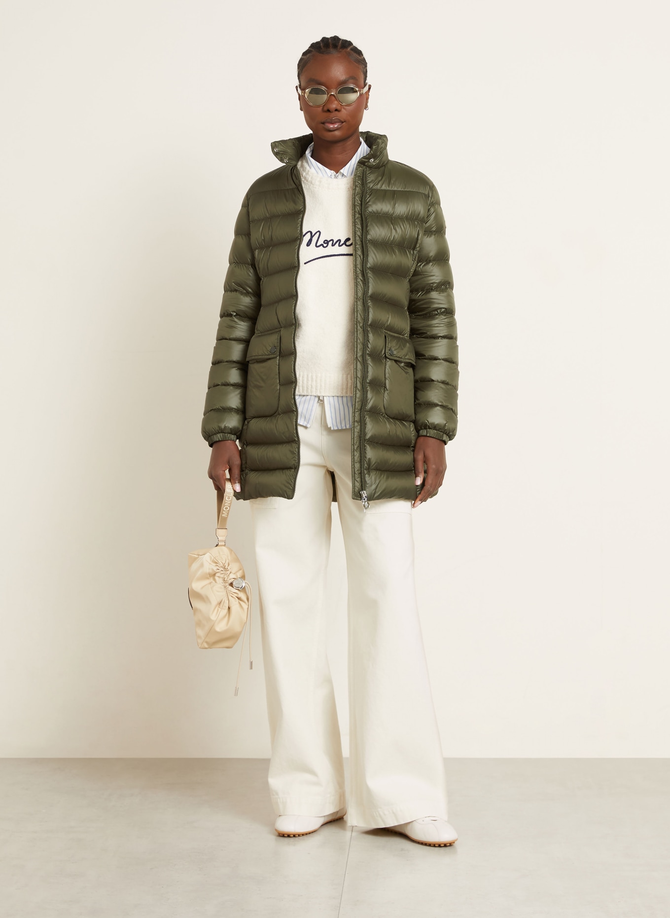 MONCLER Lightweight-Daunenmantel GENET: OLIV