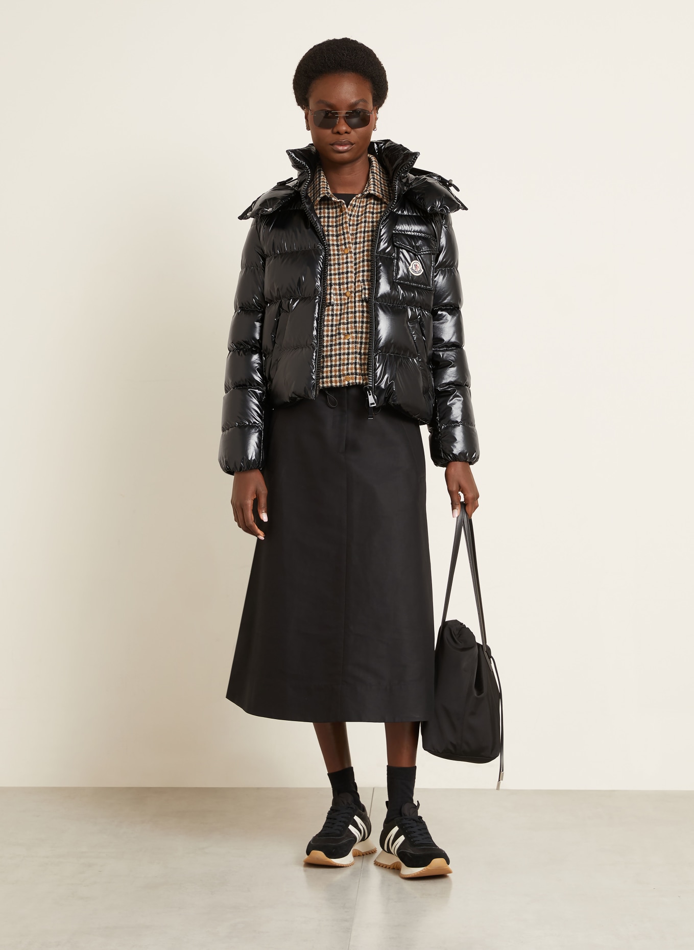 MONCLER Daunenjacke ANDRO mit abnehmbarer Kapuze: SCHWARZ