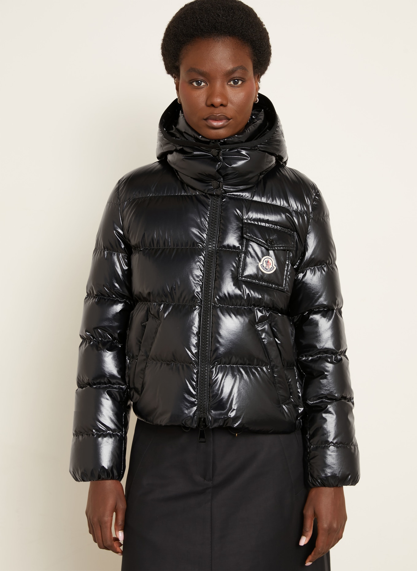 MONCLER Daunenjacke ANDRO mit abnehmbarer Kapuze: SCHWARZ