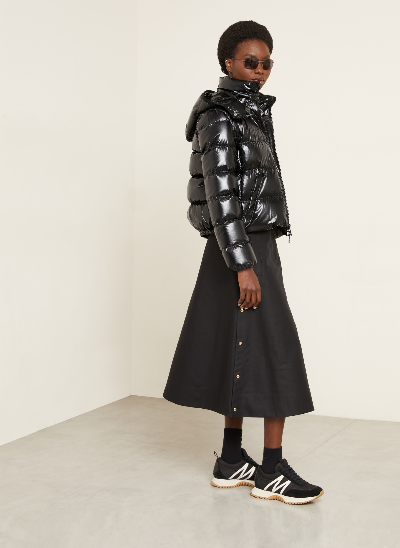 MONCLER Daunenjacke ANDRO mit abnehmbarer Kapuze: SCHWARZ