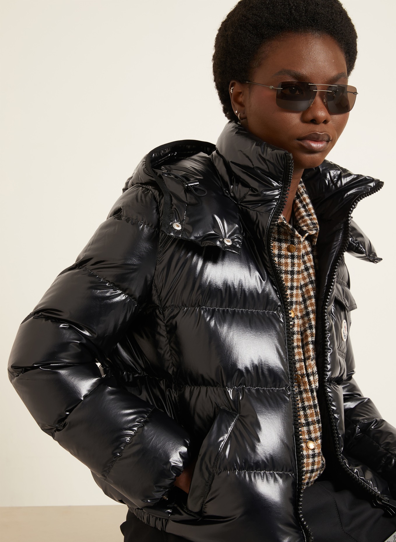 MONCLER Daunenjacke ANDRO mit abnehmbarer Kapuze: SCHWARZ