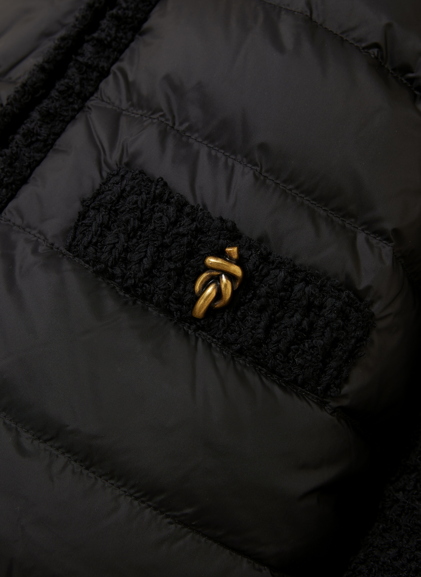 MONCLER Lightweight-Daunenjacke im Materialmix: SCHWARZ
