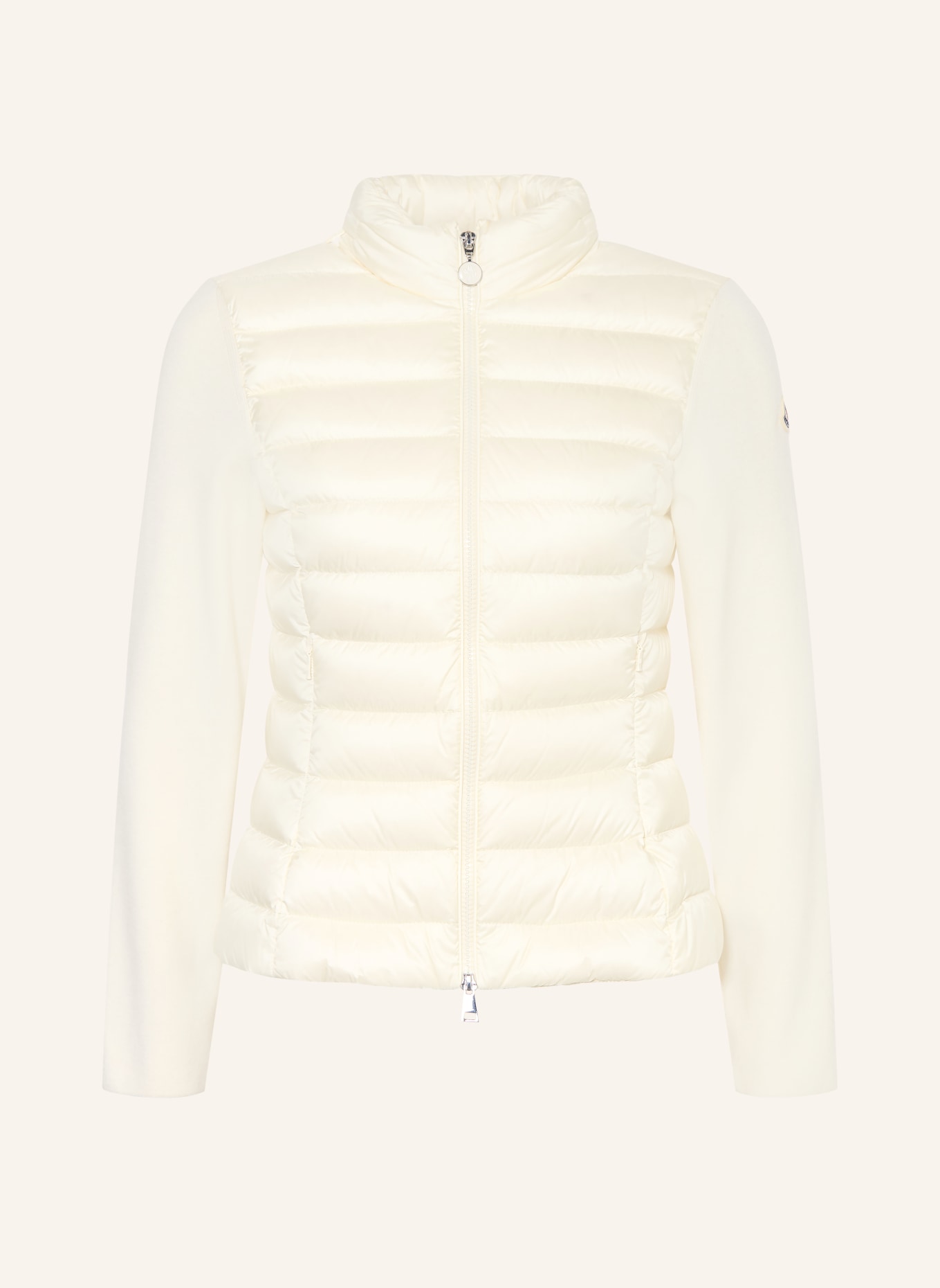 MONCLER Daunenjacke im Materialmix: ECRU