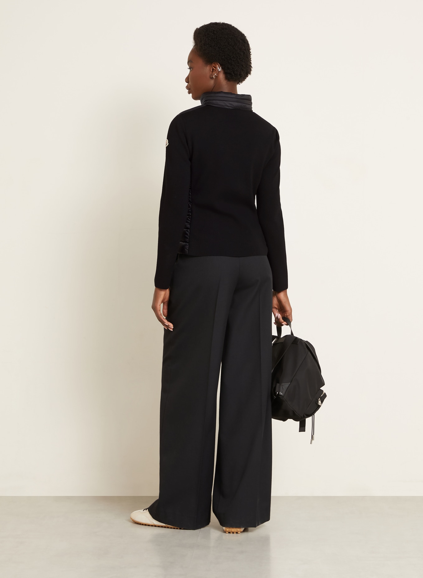 MONCLER Daunenjacke im Materialmix: SCHWARZ