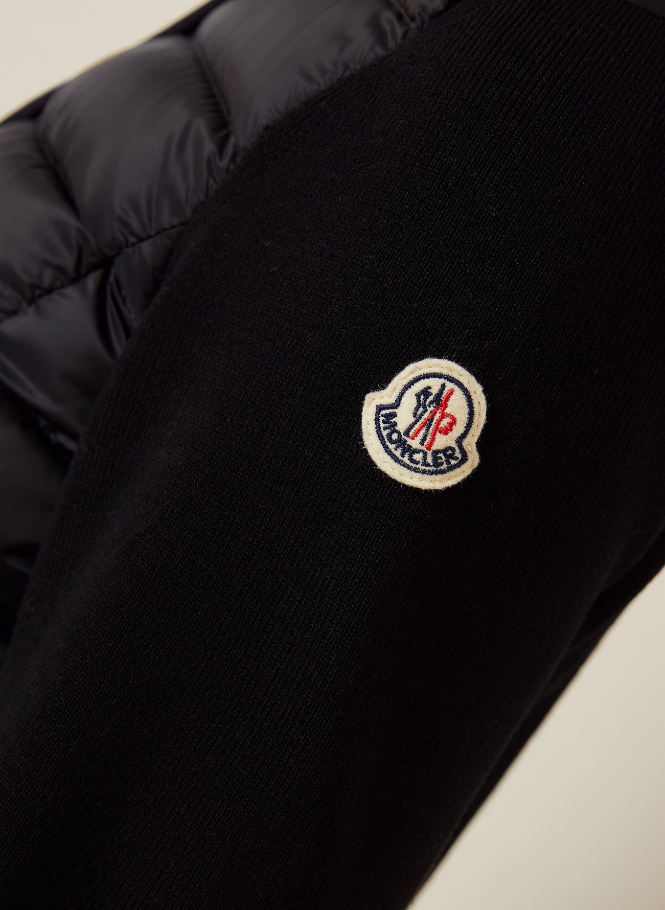 MONCLER Daunenjacke im Materialmix: SCHWARZ