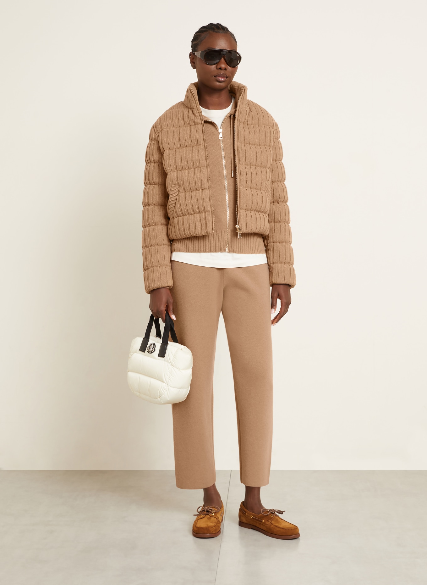 MONCLER Strickhose mit Cashmere: CAMEL
