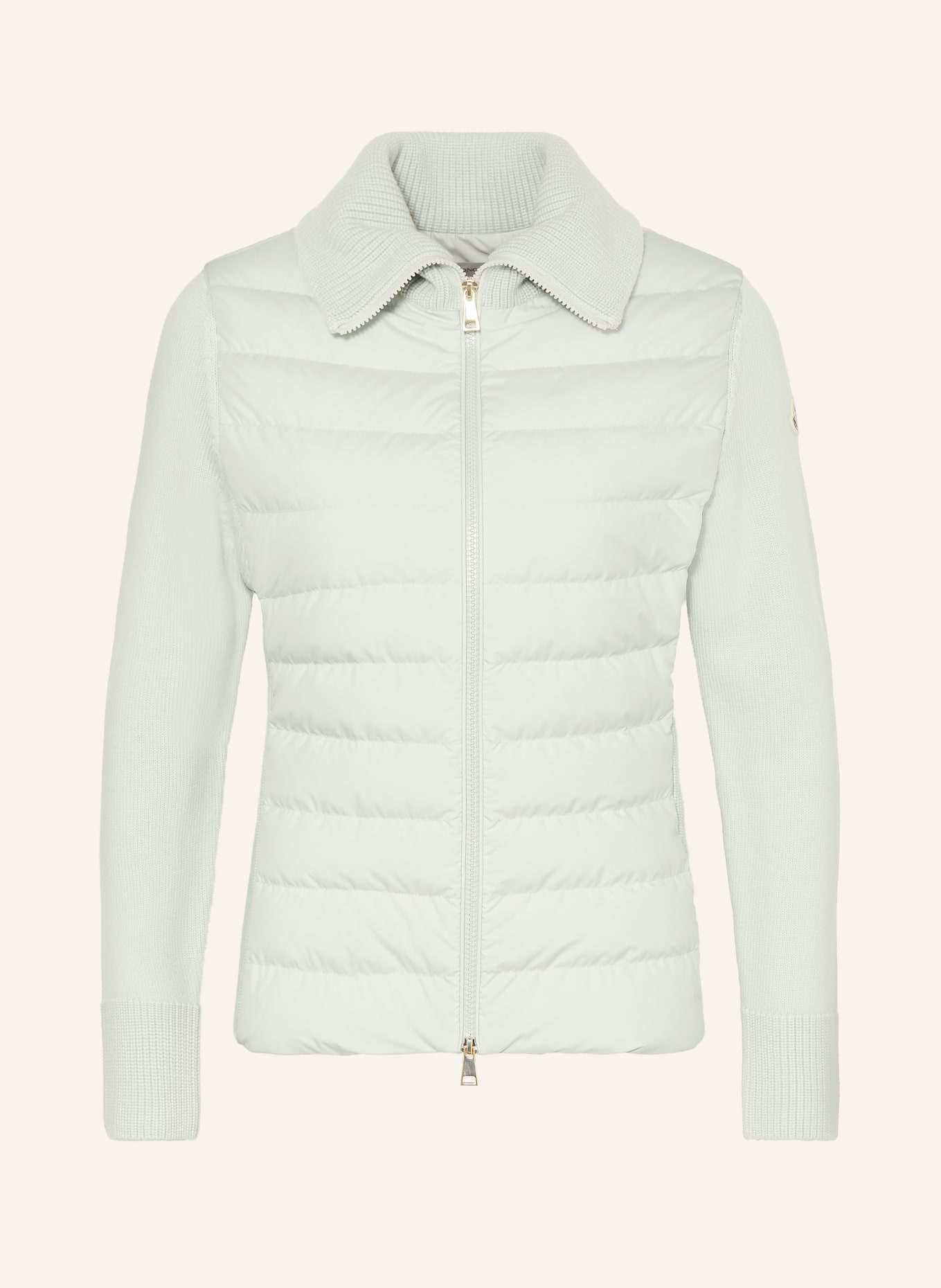 MONCLER Lightweight-Daunenjacke im Materialmix: HELLBLAU