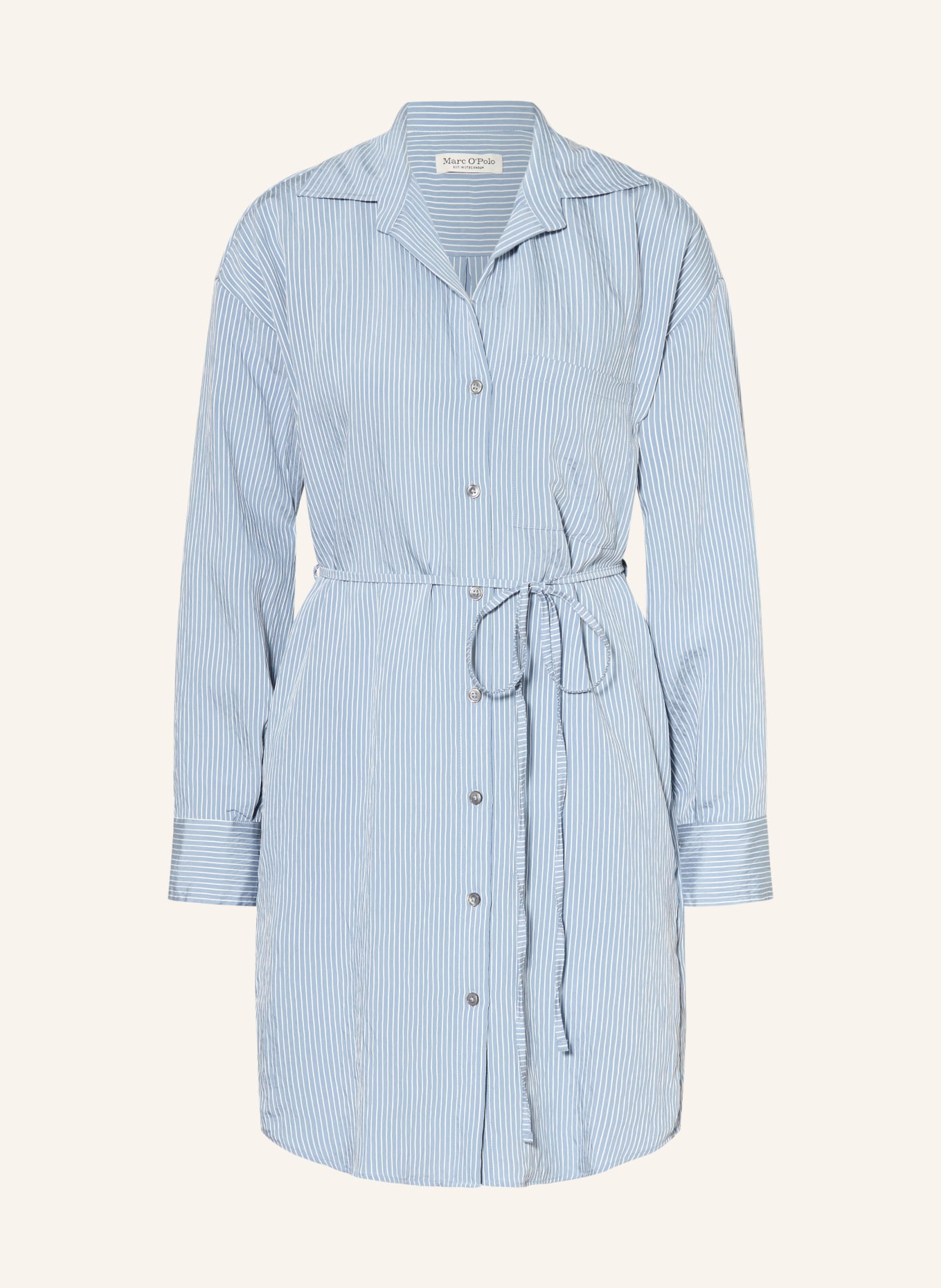 Marc O'Polo Košilové šaty: MODRÁ / BÍLÁ