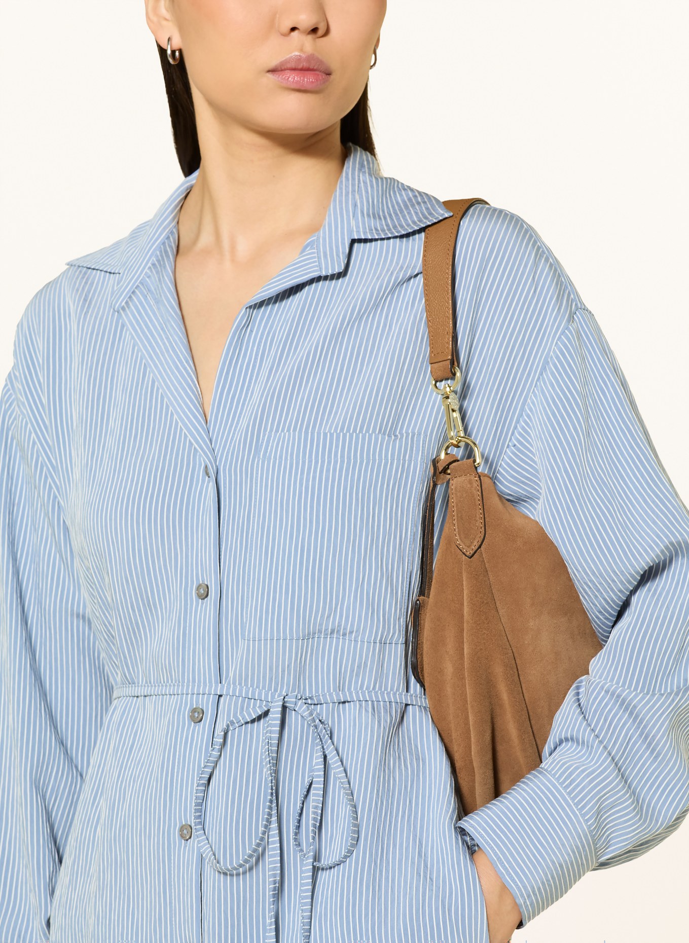 Marc O'Polo Košilové šaty: MODRÁ / BÍLÁ