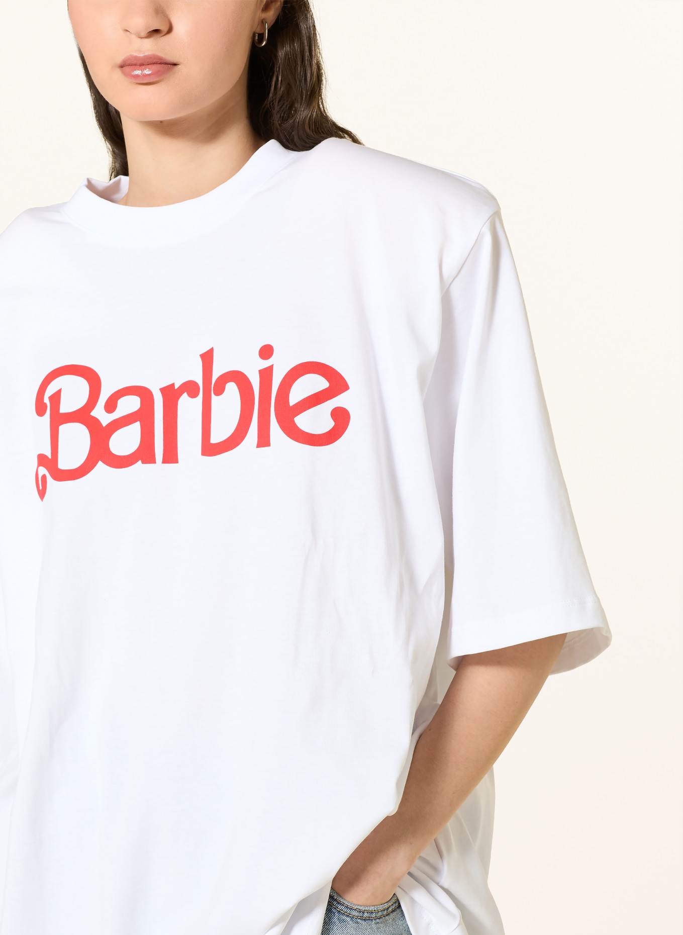 GESTUZ Oversized-Shirt BXGKENNA: WEISS / ROT