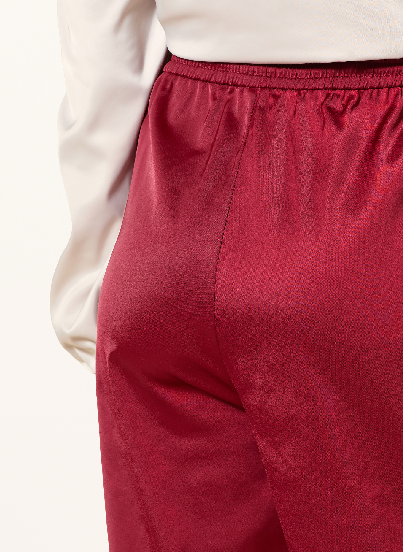 GESTUZ BXGRICKY satin track pants with braid trim: DARK RED
