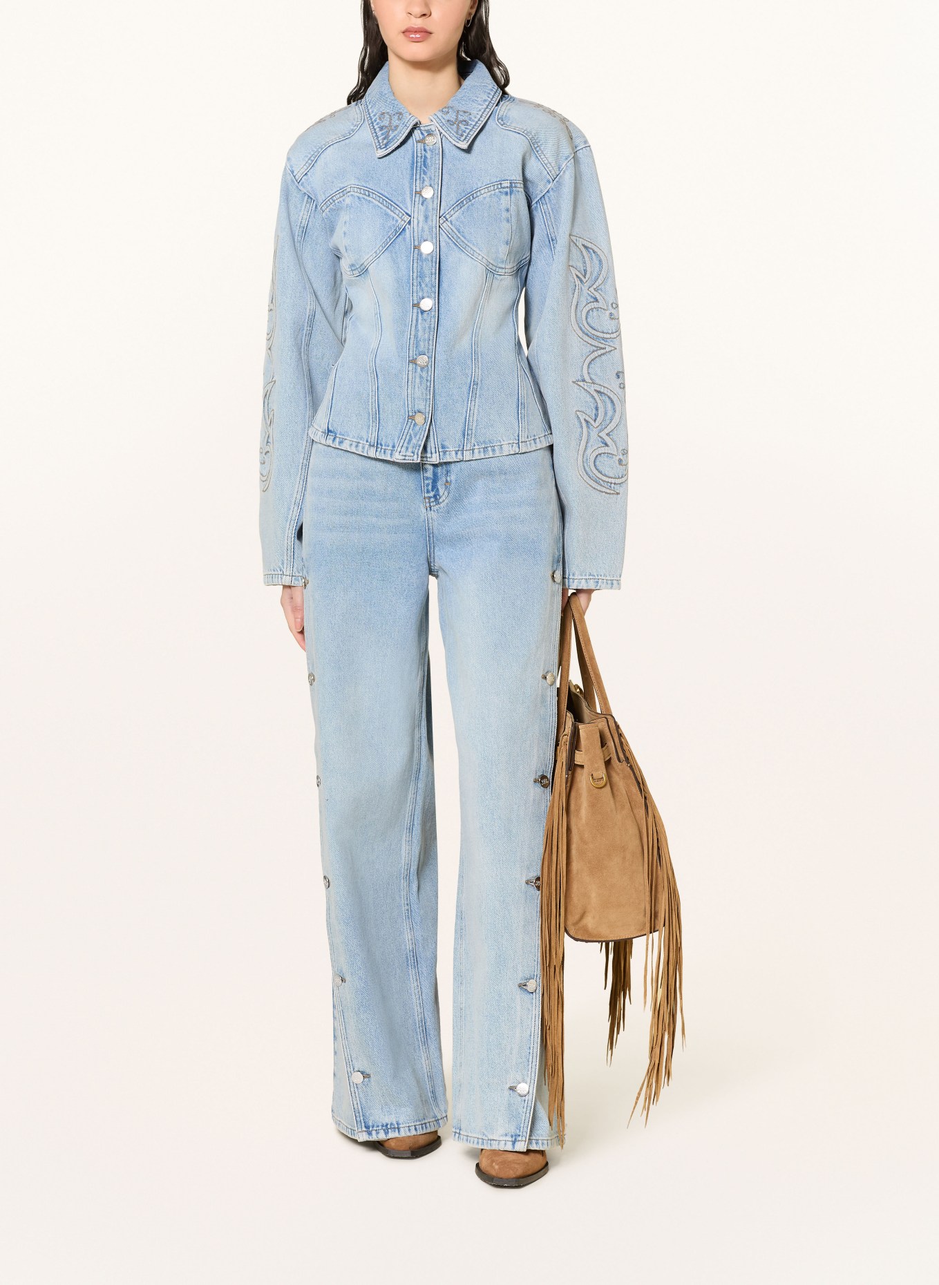 GESTUZ Jean à jambes larges BXGSTACIE: 108303 Vintage blue denim