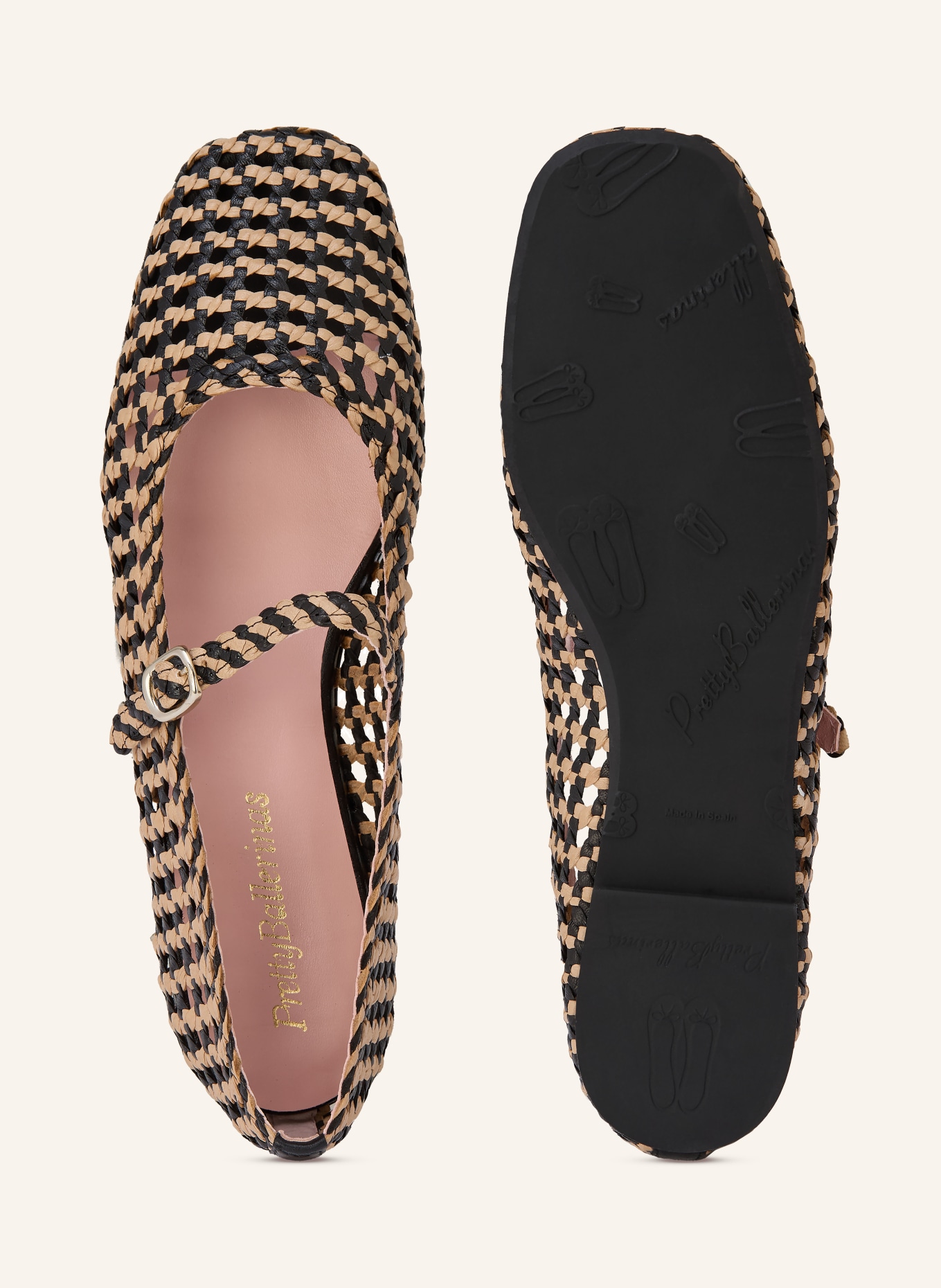 Pretty Ballerinas Mary Jane ballerina flats TOTRZ: BLACK / BEIGE
