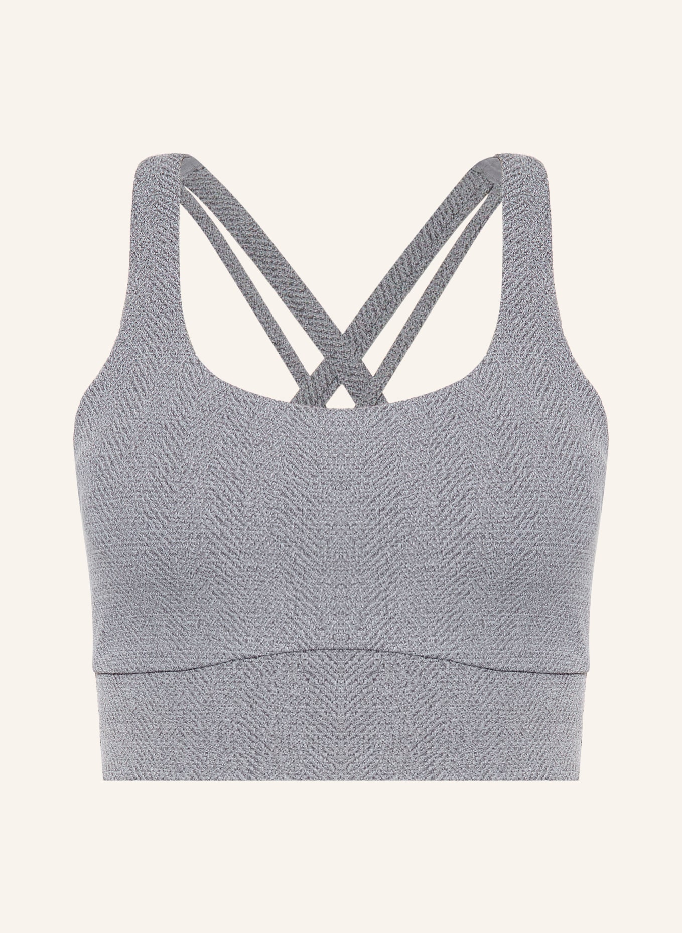 lululemon ENERGY LONGLINE sports bra: GRAY / WHITE