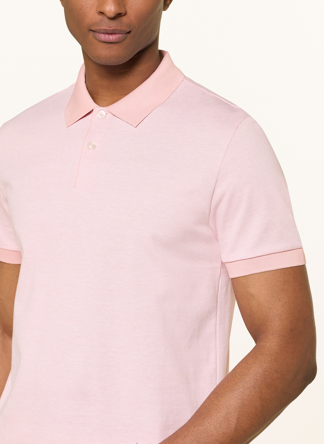 BOSS Piqué-Poloshirt PARLAY: HELLROSA / WEISS