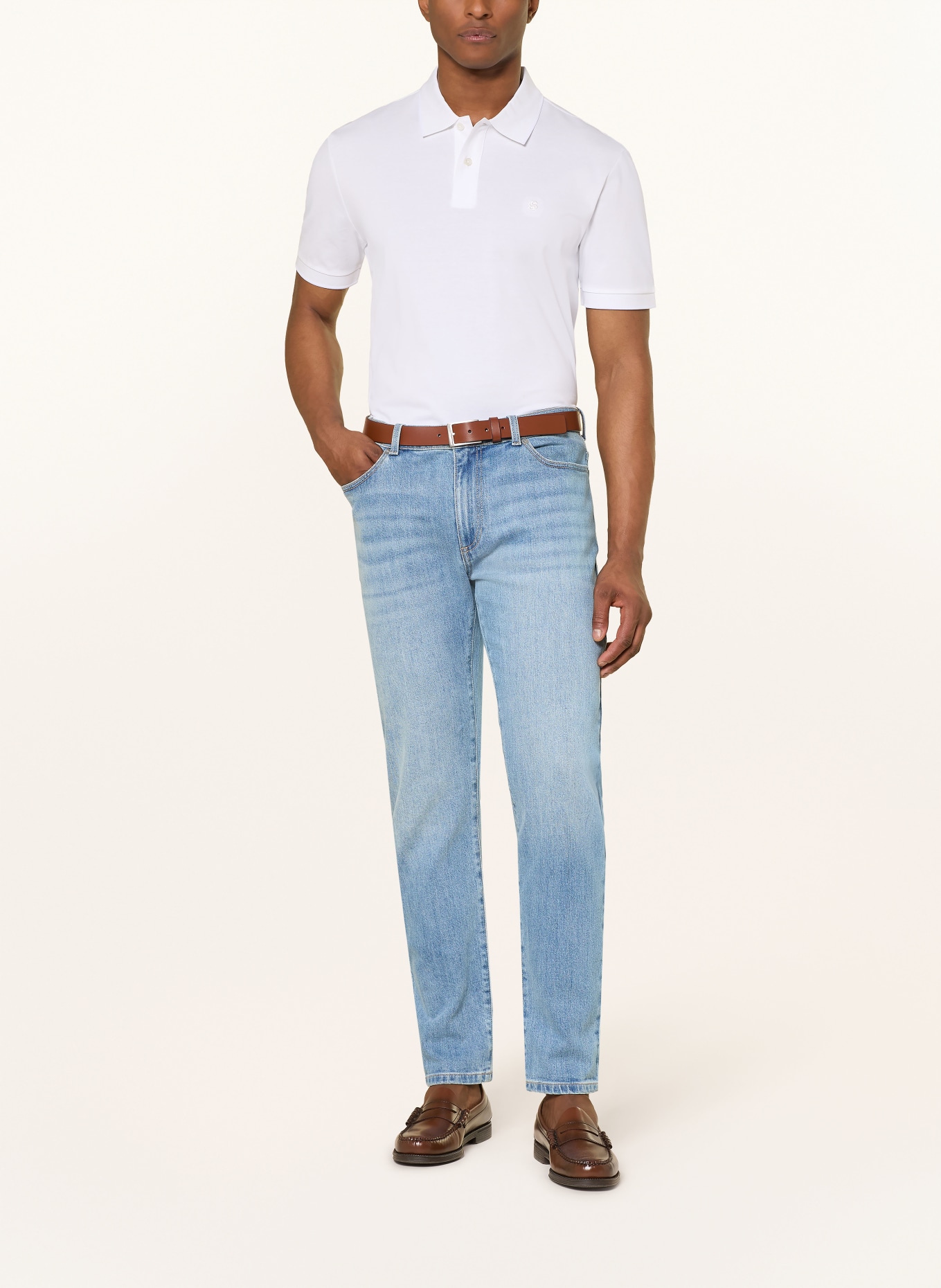 BOSS Piqué-Poloshirt PARRIS: WEISS