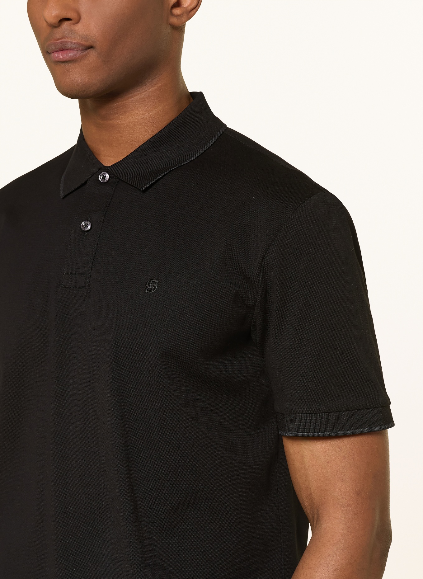 BOSS Piqué-Poloshirt PARRIS: SCHWARZ