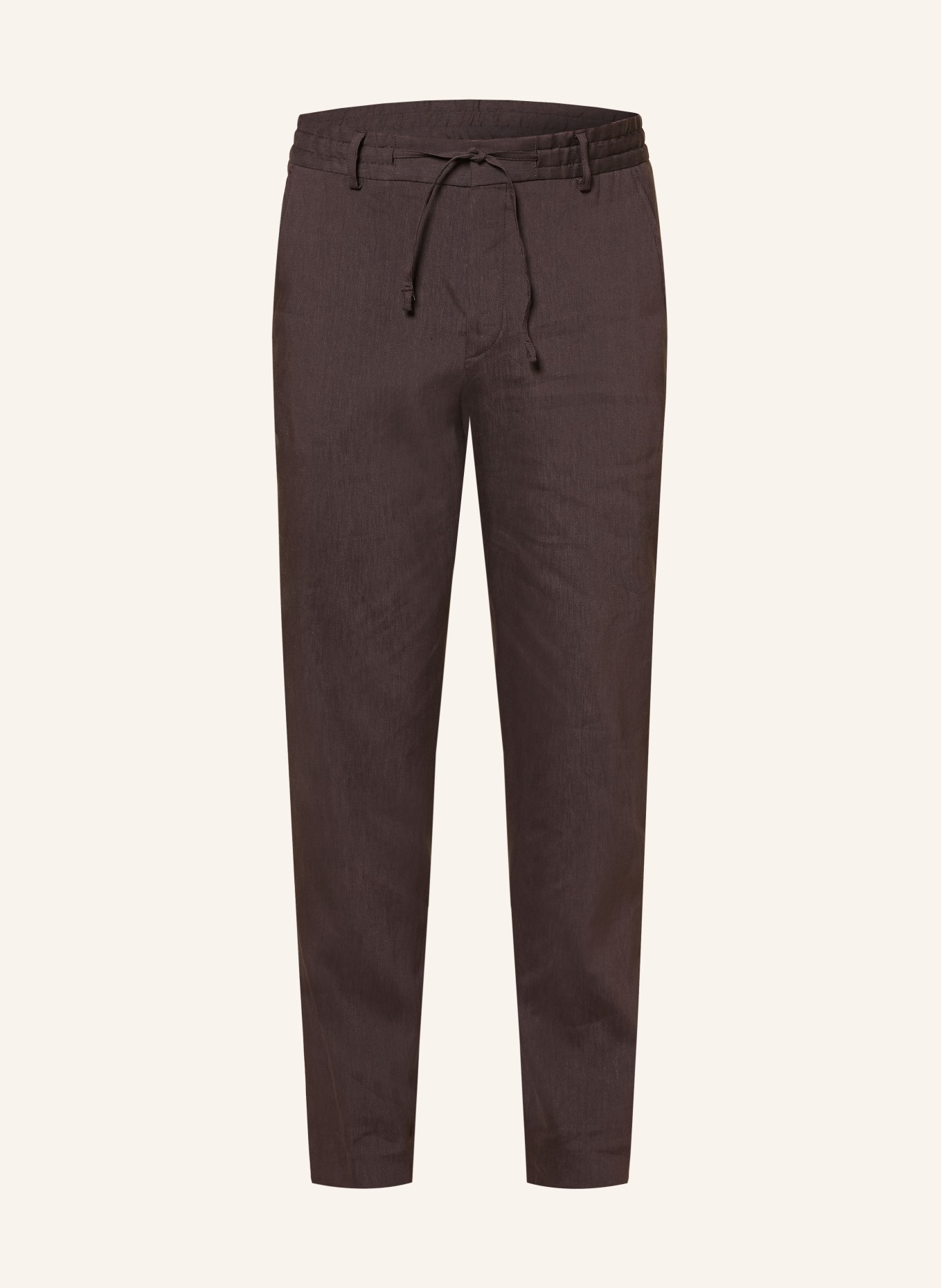 BOSS Chino PERIN Tapered Fit mit Leinen: DUNKELBRAUN