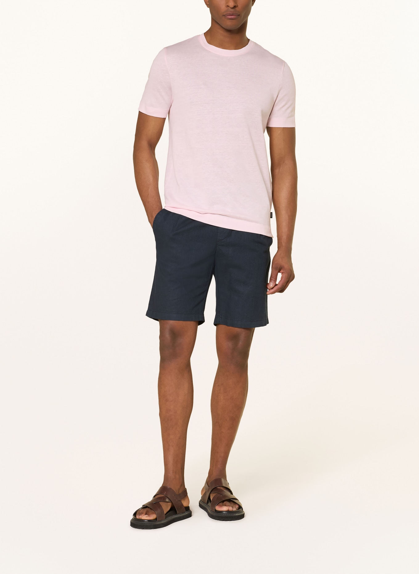 BOSS T-Shirt THOMPSON mt Leinen: HELLROSA