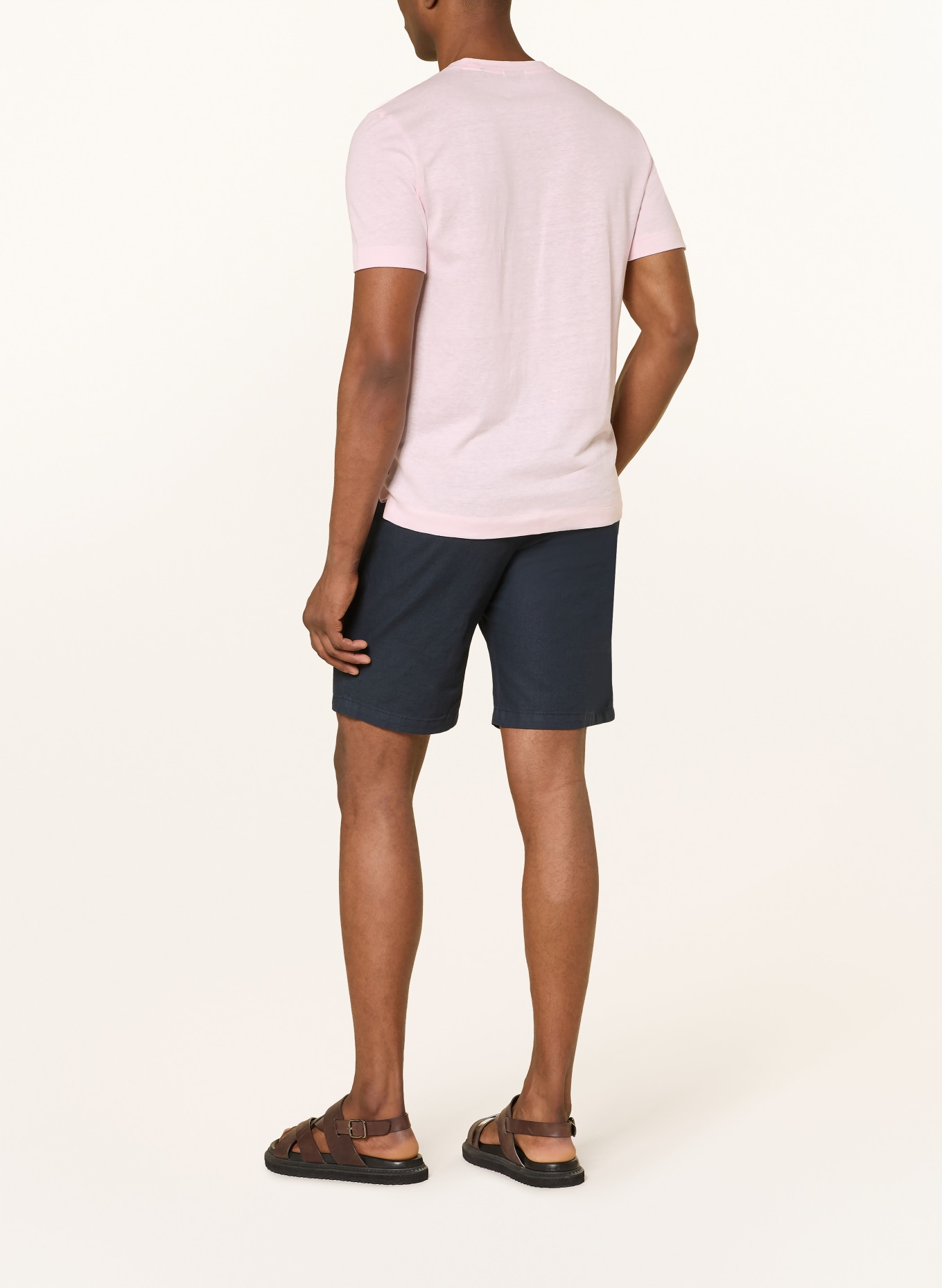 BOSS T-Shirt THOMPSON mt Leinen: HELLROSA