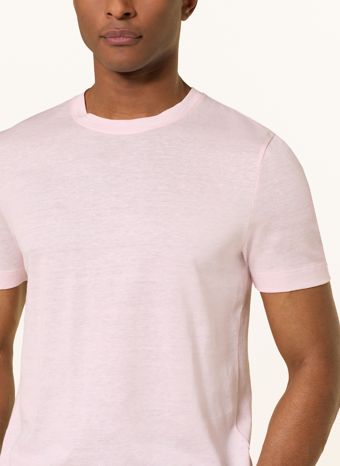 BOSS T-Shirt THOMPSON mt Leinen: HELLROSA