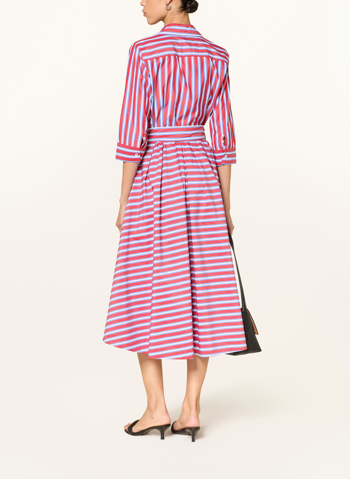 lilienfels Sukienka koszulowa z rękawami 3/4: CZERWONY / JASNONIEBIESKI / BIAŁY