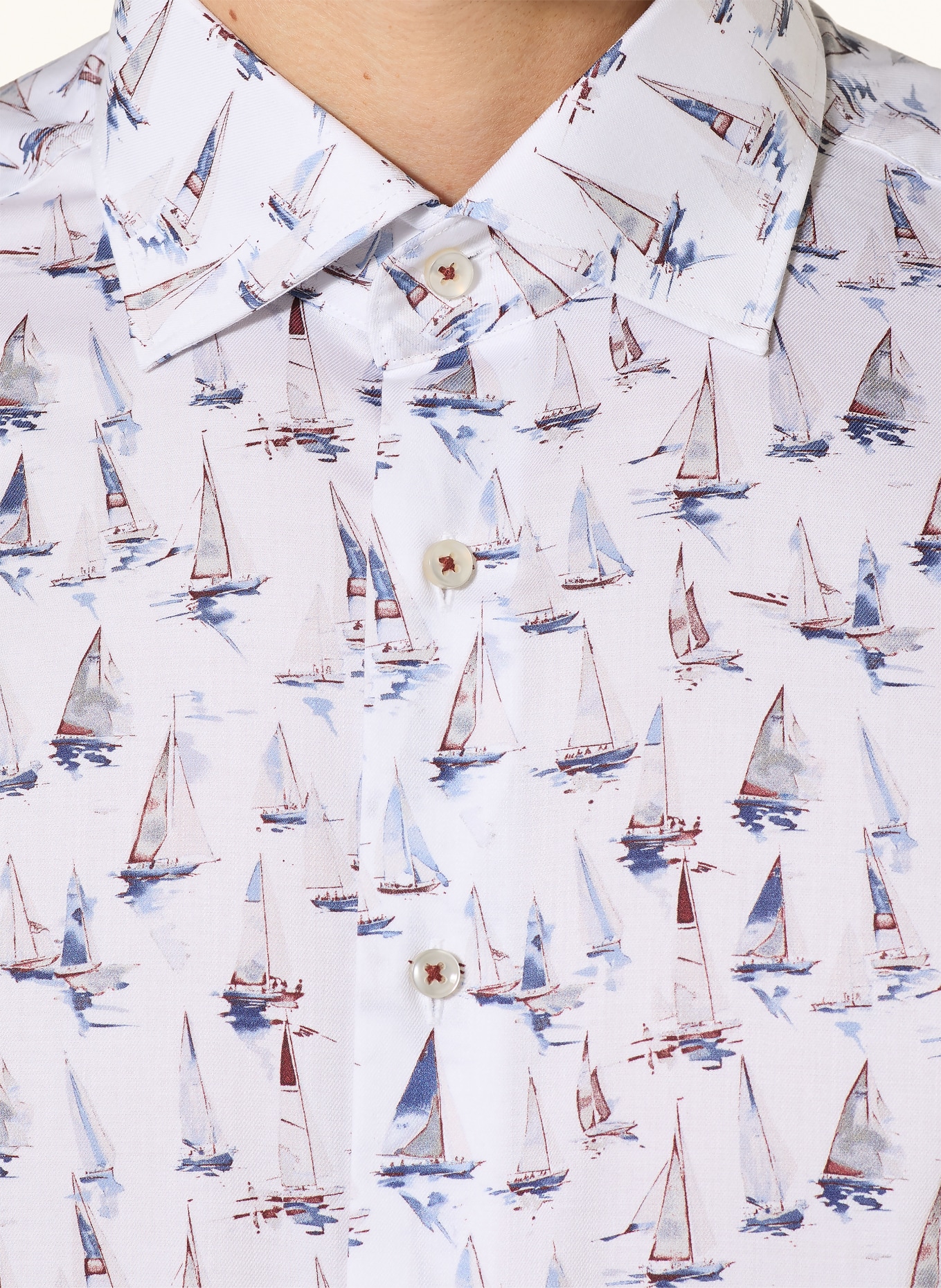 ETERNA Hemd Slim Fit: WEISS / BRAUN / BLAU