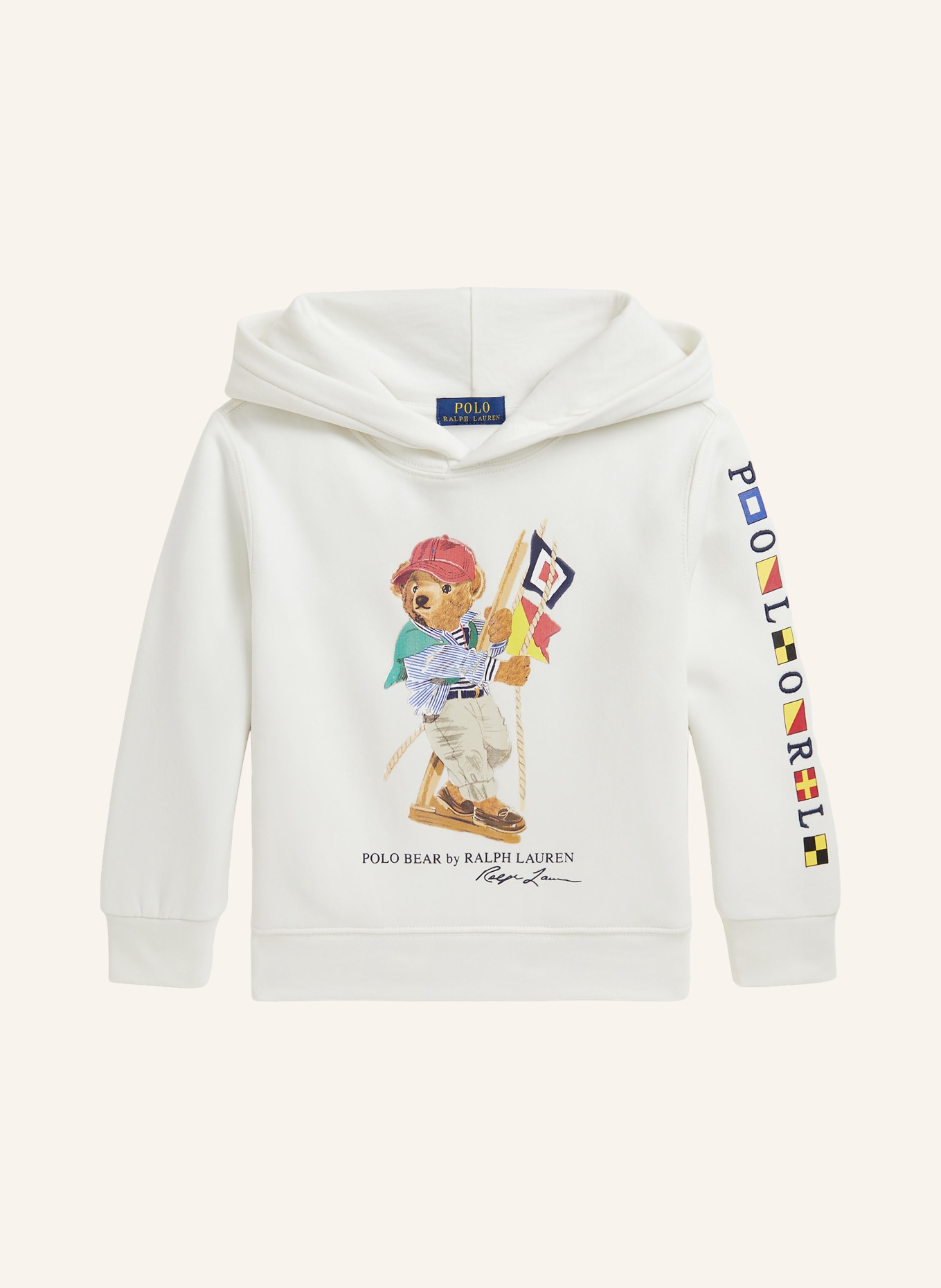 POLO RALPH LAUREN Hoodie: ECRU / ROT / GELB