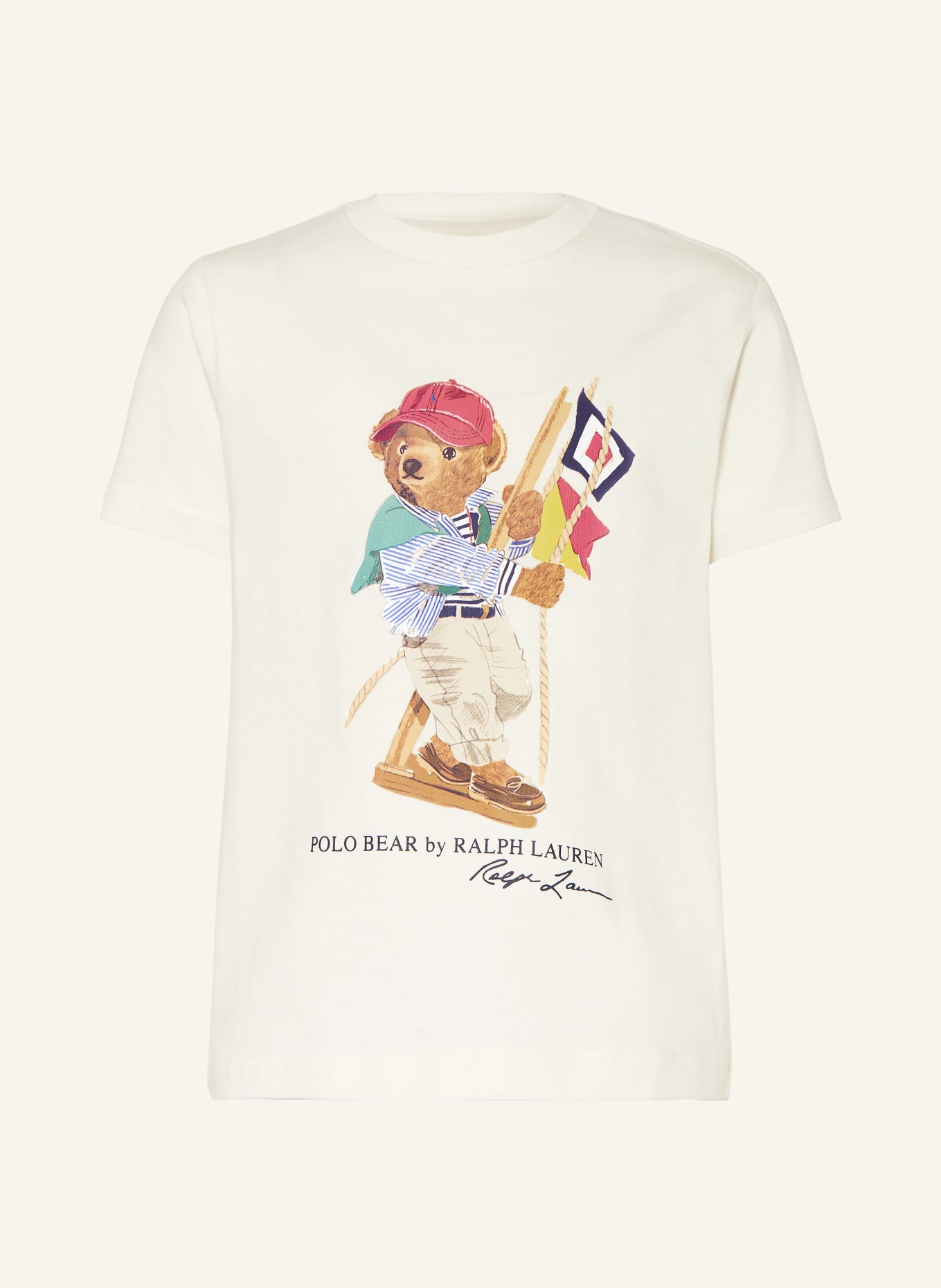 POLO RALPH LAUREN T-shirt: ECRU / ROOD / GEEL