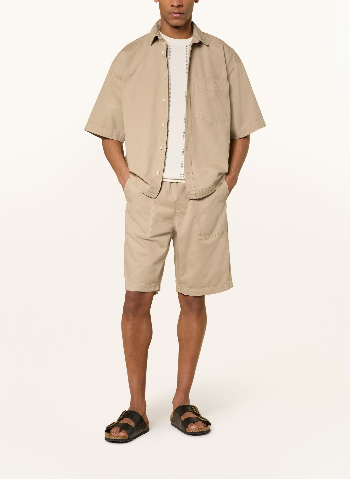 ARMEDANGELS Kurzarm-Hemd Comfort Fit: BEIGE
